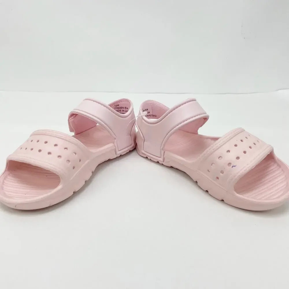 Tucker Tate Girls Eden Sandal 12M Pink Water Friendly Easy-On Hook Loop NWOT